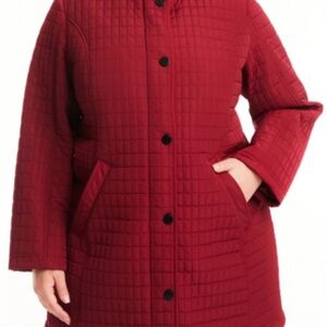 3X -NWT Jones New York Quilted Burgundy Puffer Jacket